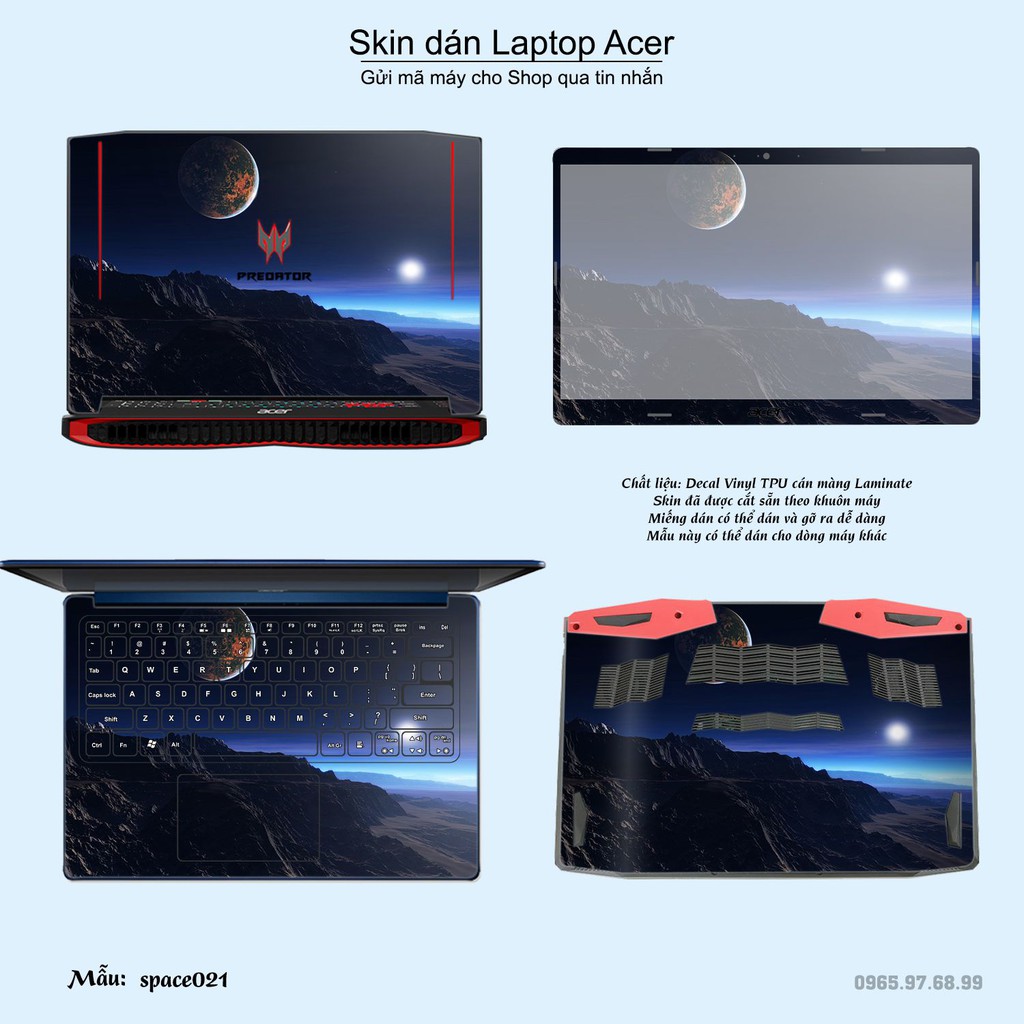 Skin dán Laptop Acer in hình không gian nhiều mẫu 4 (inbox mã máy cho Shop)