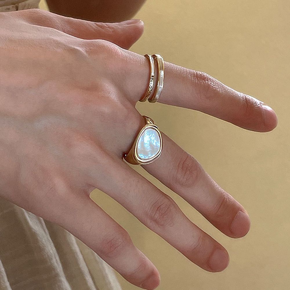 Nhẫn hở đính đá zircon phong cách Hàn Quốc thanh lịch có thể điều chỉnh cho nữ