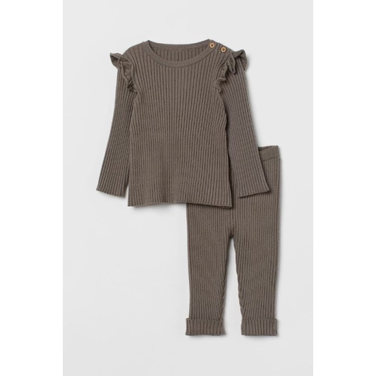 Bộ quần áo len hồng cánh tiên xinh xắn cho bé gái H.M A.uth size 6/9m đến 2/3y