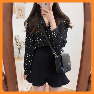 Áo sơ mi nữ kiểu chấm bi ưa nhìn  [TTBK]