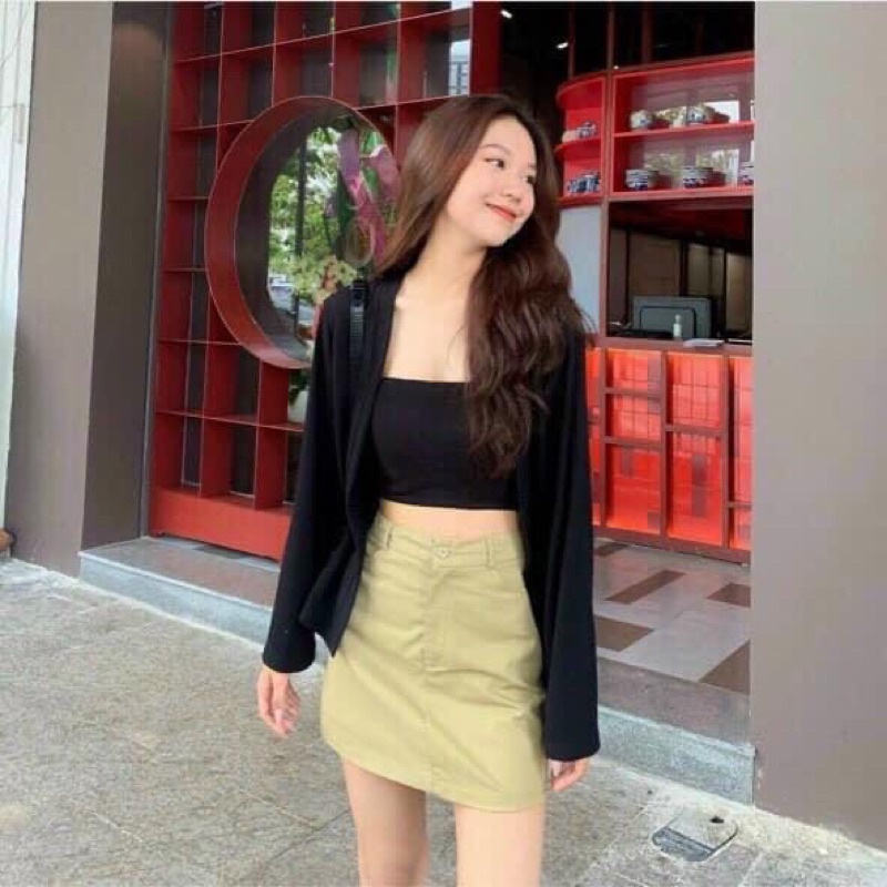 Áo Khoác Cardigan Dài Tay Dễ Thương Học Sinh/ Áo Len Dài Tay 2 Màu Đen, Trắng Basic