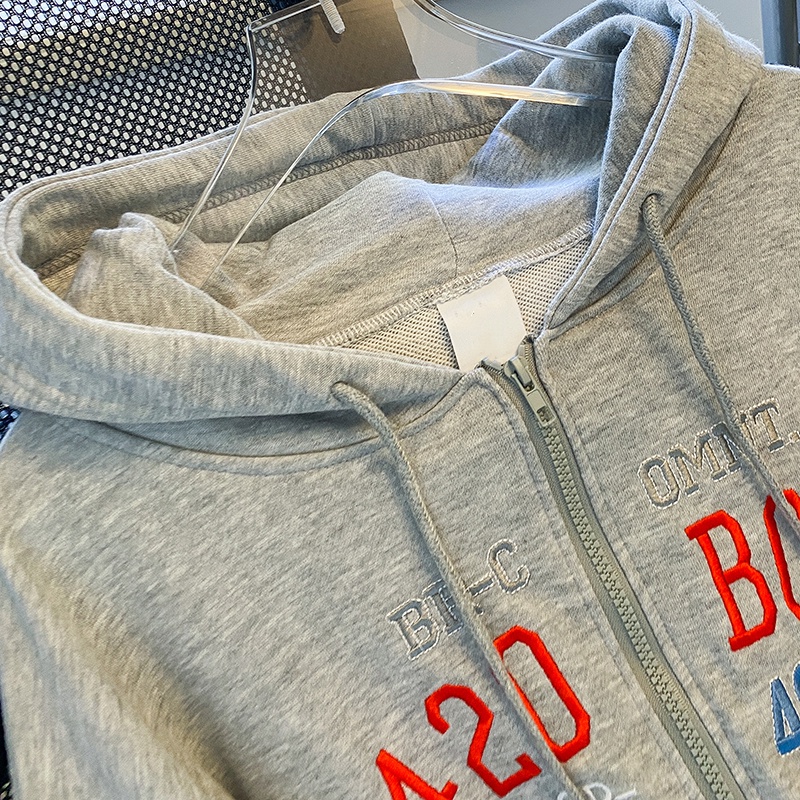 ZHELIHANGFEI Áo Hoodie Dài Tay Dáng Rộng Thêu Họa Tiết Xinh Xắn Dễ Phối Đồ