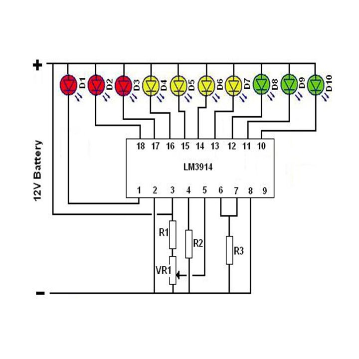 IC Nháy Theo Nhạc LM3914 DIP18