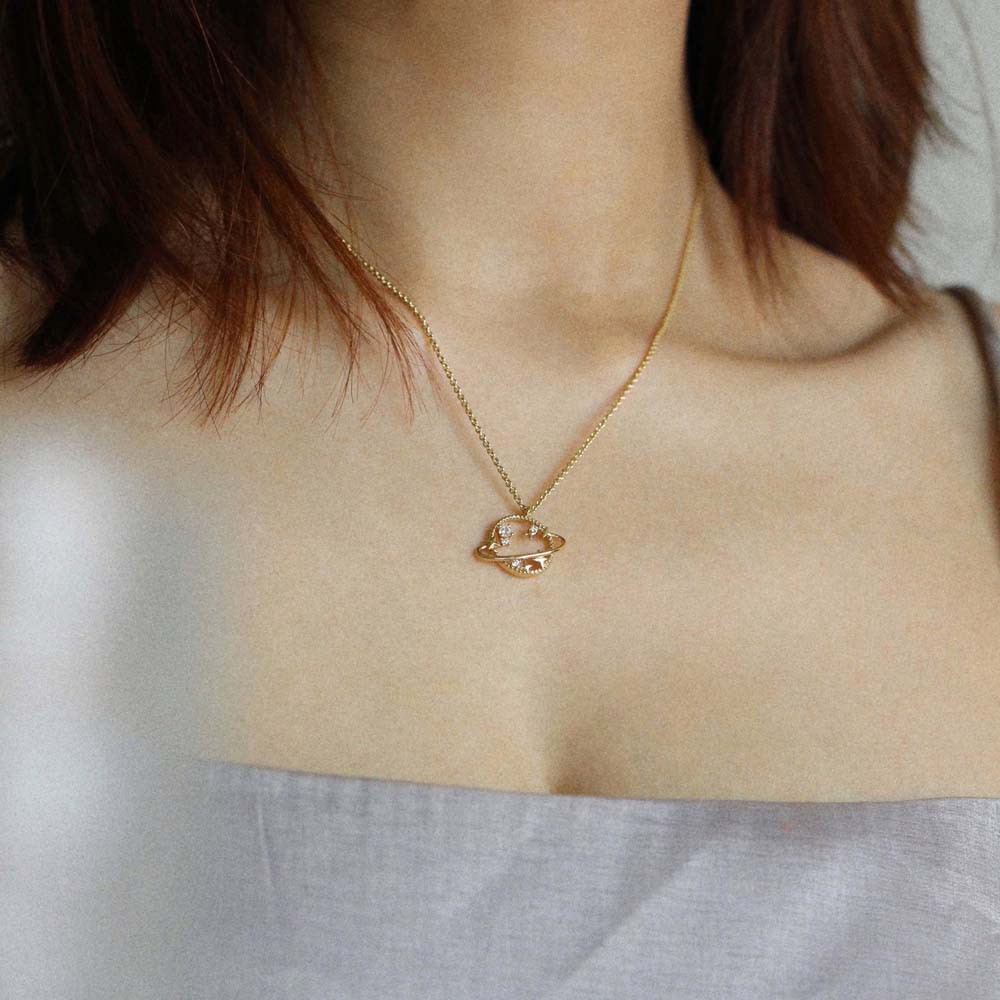Vòng cổ mặt dây hình hành tinh ngôi sao thời trang xinh xắn cho nữ