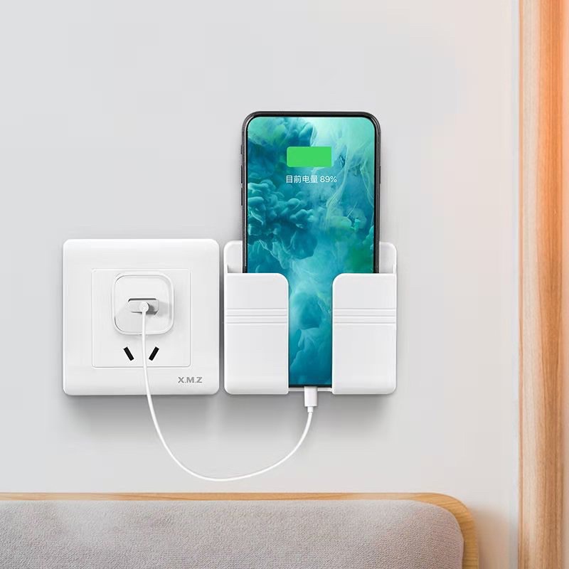 Hot - Kệ Gắn Tường Để Điện Thoại Khi Sạc Có Khe Hở Tiện Lợi, Để đồ dùng, Remo