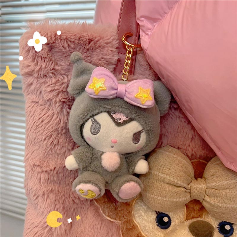 Đồ chơi nhồi bông Mềm Mại Hình Nhân Vật Hoạt Hình Kuromi Sanrio Kitty Cinnamoroll Đáng Yêu Trang Trí Phòng Bé Gái