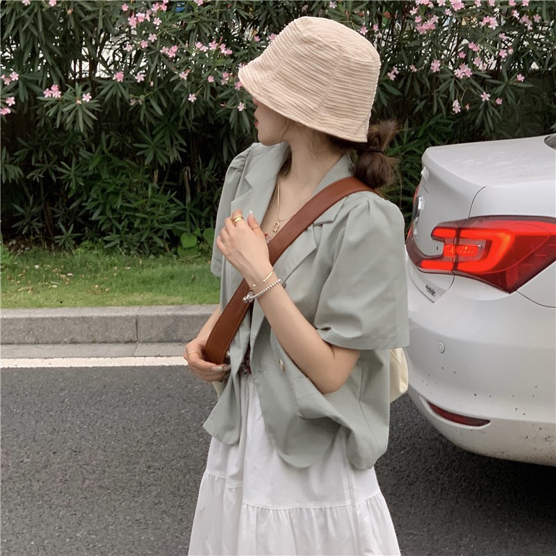 Áo Blazer ngắn tay bồng 1 lớp túi hộp form lửng, áo blazer tay ngắn, dài, kiểu dáng croptop nhiều màu style Hàn Quốc