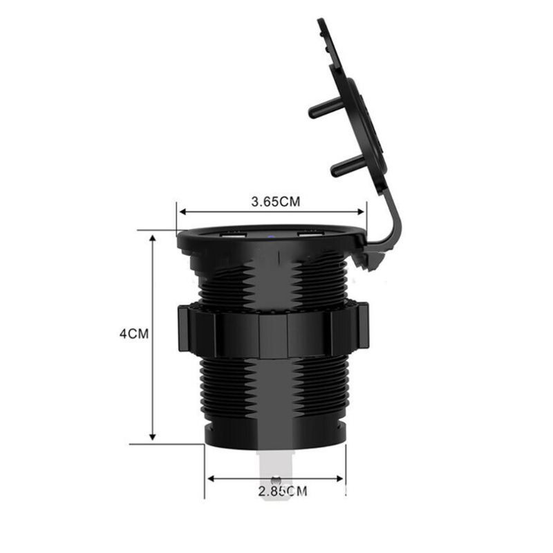 (Hàng Mới Về) Vôn Kế Kế Kép 5v 2.1a Chống Nước Hiển Thị Điện Áp Cho Xe Hơi / Tàu Thuyền 12-24v