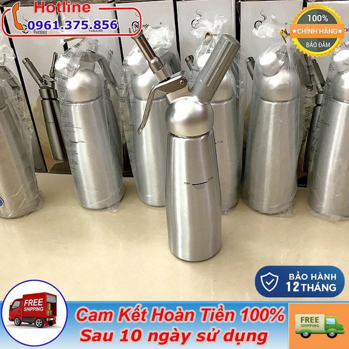 Bình xịt kem tươi cream whi.per 500ml inox [ Tặng kèm 1 viên gas mosa ]