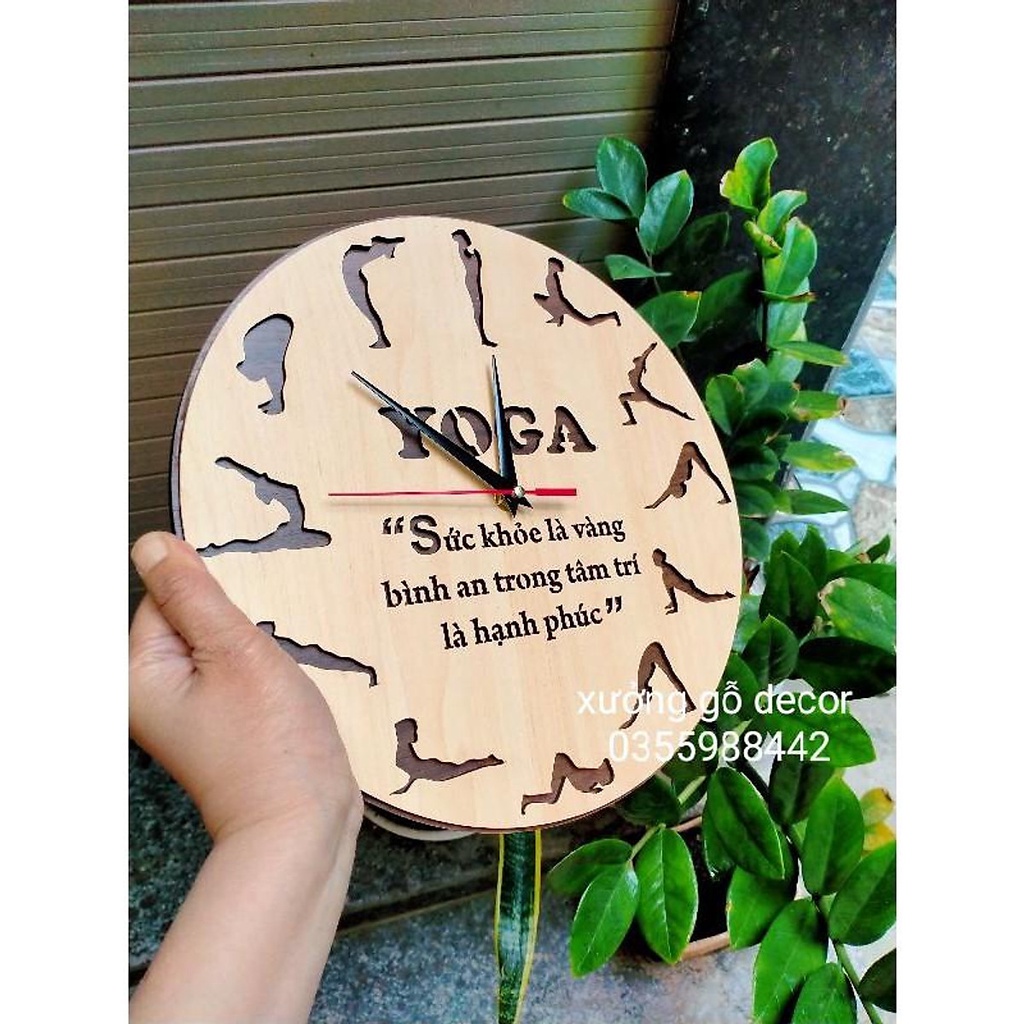 Đồng hồ gỗ treo tường YOGA 2