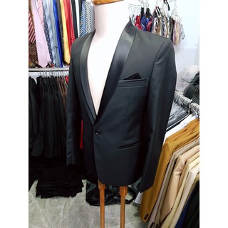 [Cổ Sam] Áo vest nam form ôm màu đen tặng cà vạt đen + hộp đựng