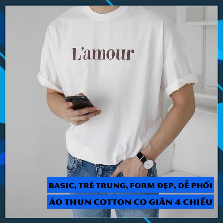 Áo thun nam nữ áo phông tee unisex oversize cotton 100% đơn giản basic trắng đen form rộng trơn tay lỡ