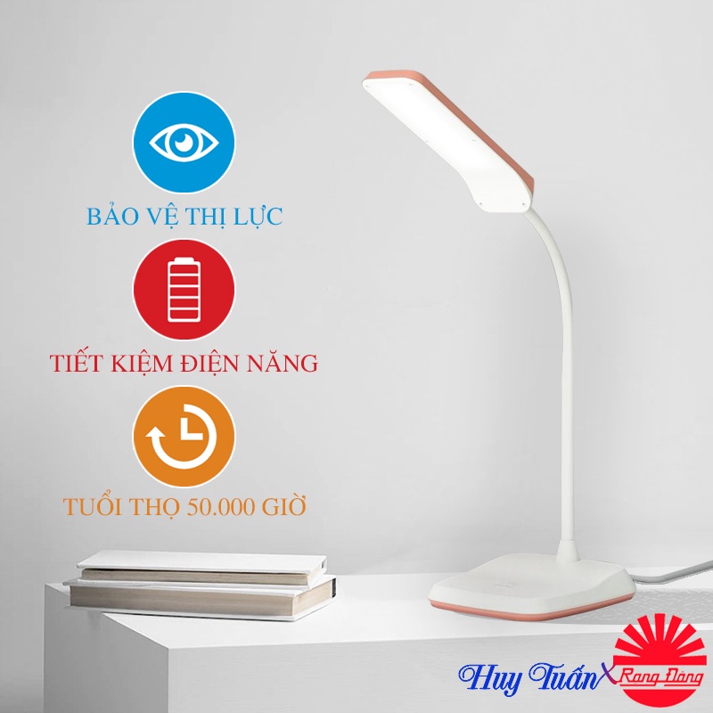 Đèn bàn cảm ứng - Đèn LED thông minh điều chỉnh ánh sáng 4 chế độ - chính hãng Rạng Đông RL-36
