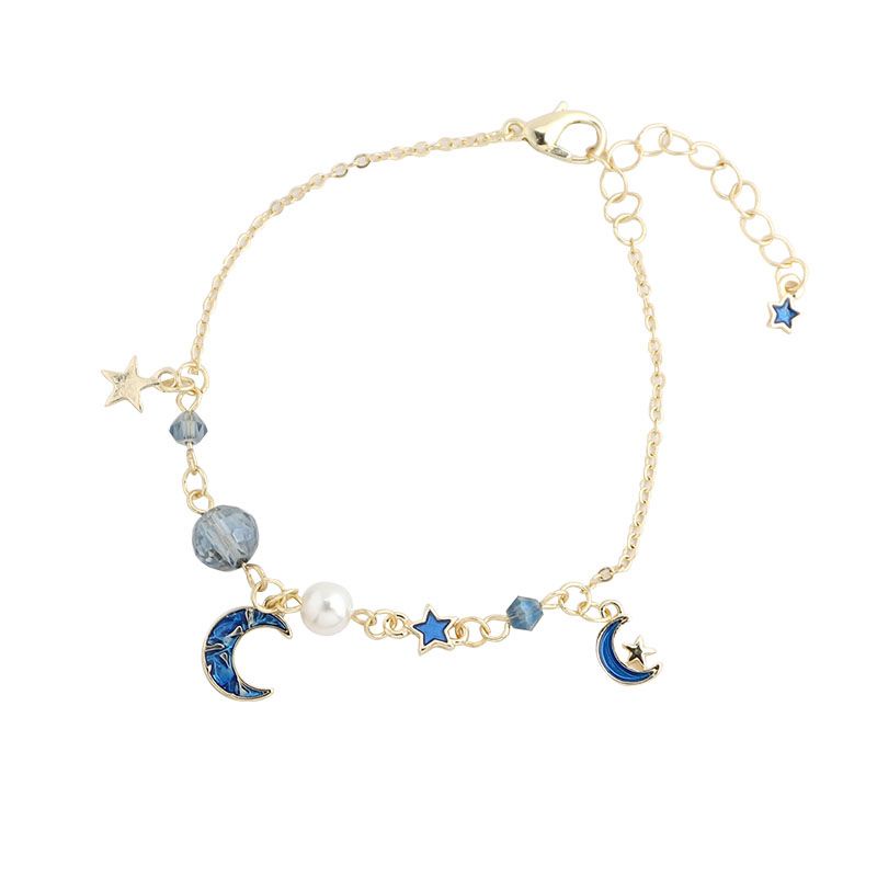 Lắc tay vòng tay mặt trăng khuyết xanh ngôi sao