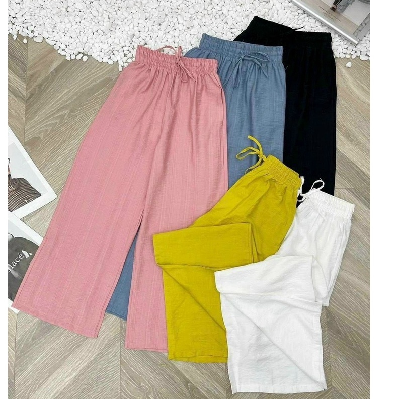 Quần dài Ống Rộng Đũi Nữ thắt nơ
