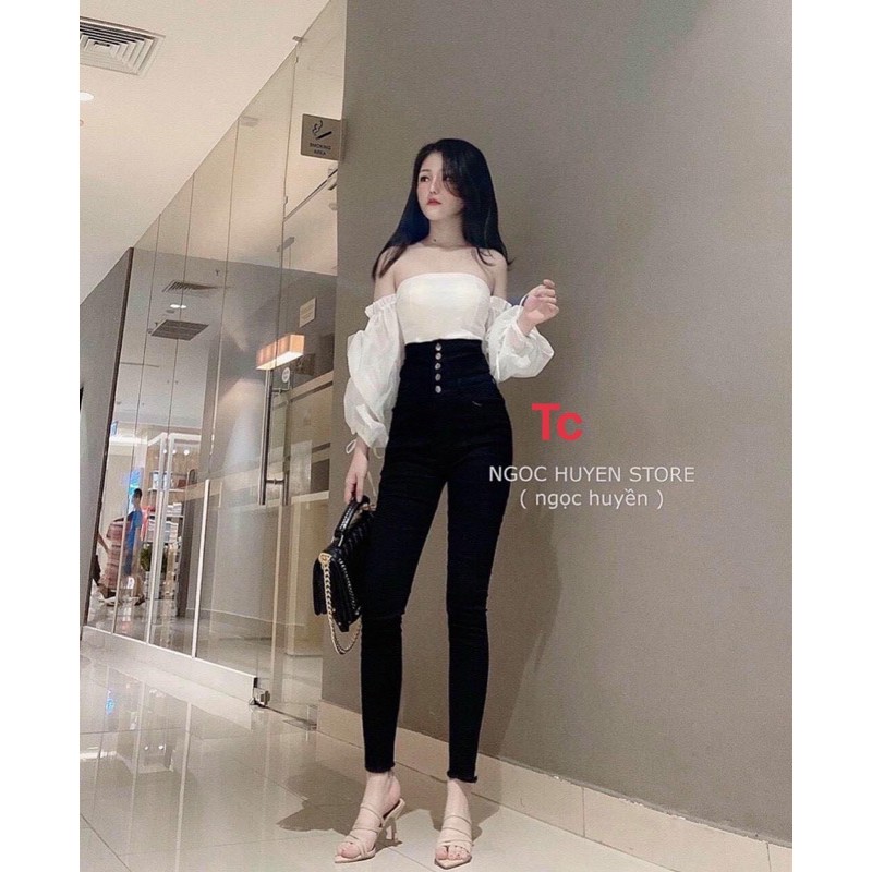 Quần bò 5 cúc nơ sau