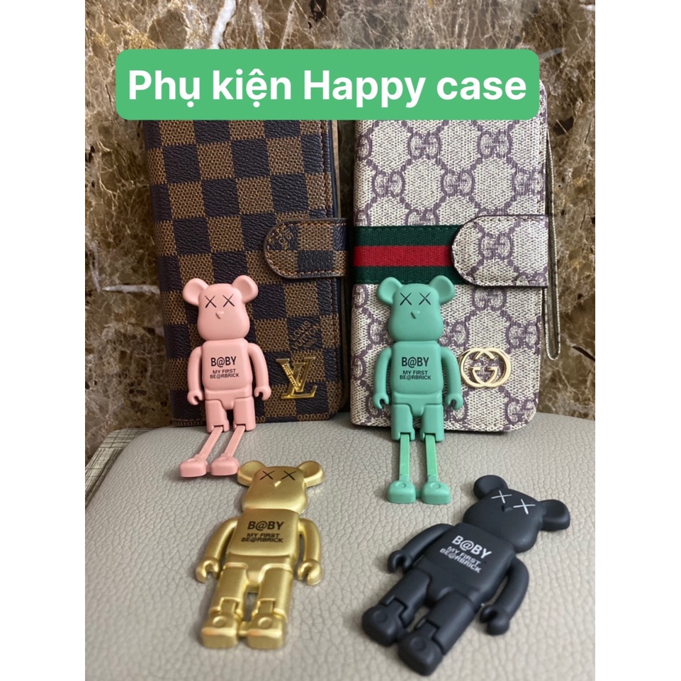 Miếng dán lưng ốp điện thoại hình gấu Kaws, kéo dài thành giá đỡ điện thoại, 2in1 tiện lợi