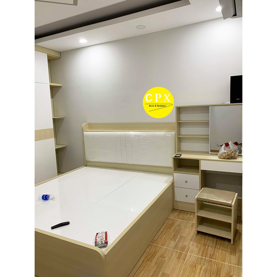 Giường ngủ bọc nệm 4 hộc kéo gỗ MDF CPX-G22 | BigBuy360 - bigbuy360.vn