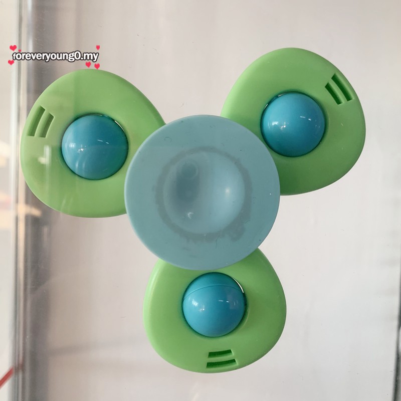 SPINNER Set 3 Đồ Chơi Con Quay Hình Bông Hoa / Côn Trùng Có Giác Hút Gắn Trên Bàn Dành Cho Các Bé