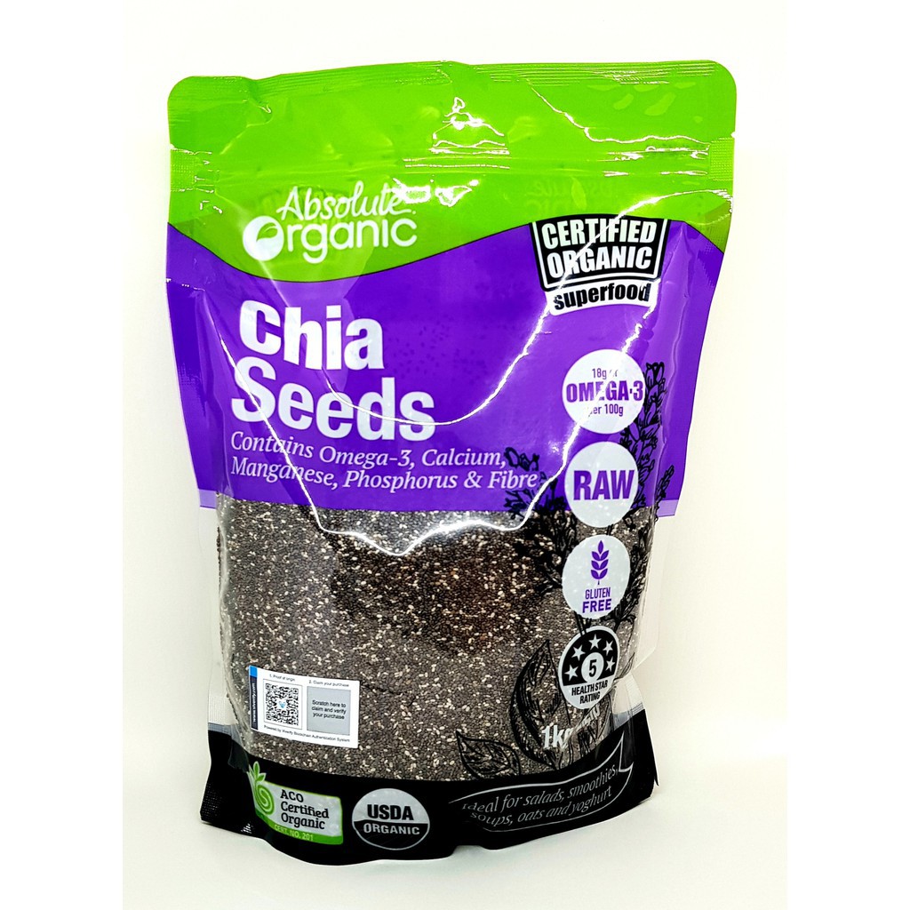 Hạt chia tím Absolute Organic Úc túi 1kg