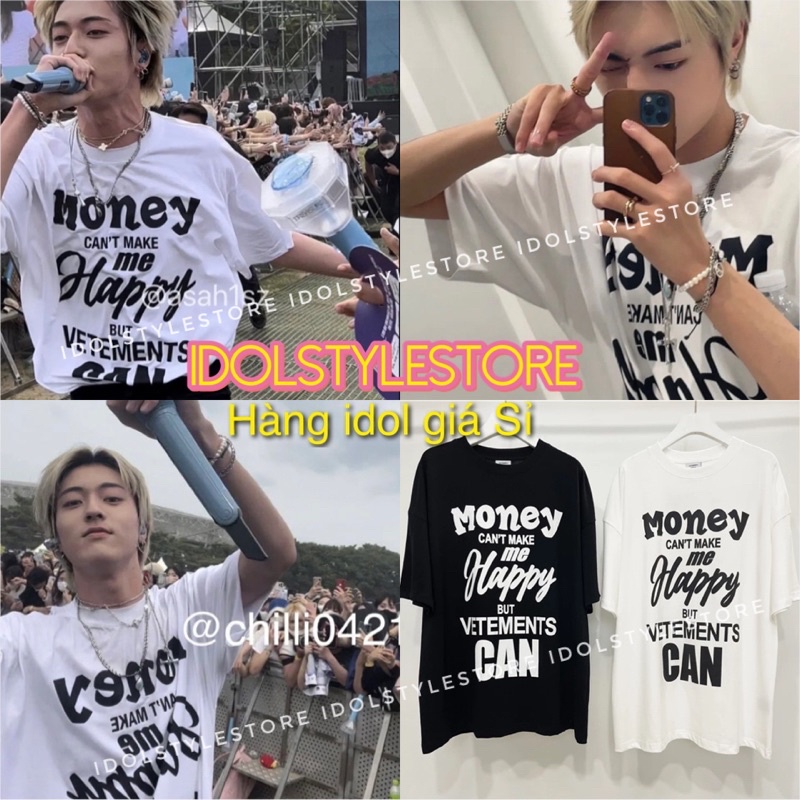 Áo thun money như Haruto Treasure và Wonwoo Seventeen