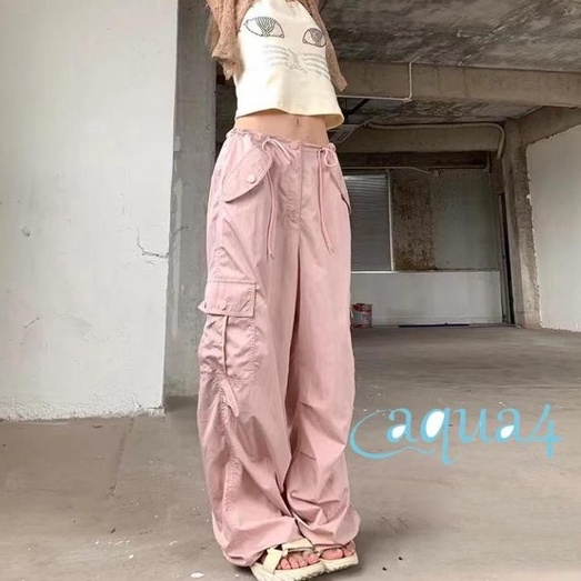 Quần Dài Lưng Cao Màu Sắc Đơn Giản Y2k Cho Nữ