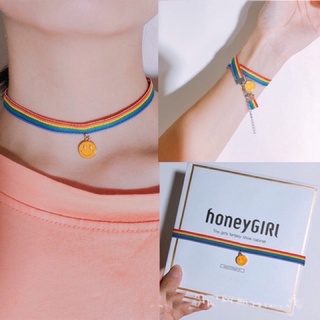 Chocker vòng cổ 7 sắc cầu vồng  làm vòng tay được
