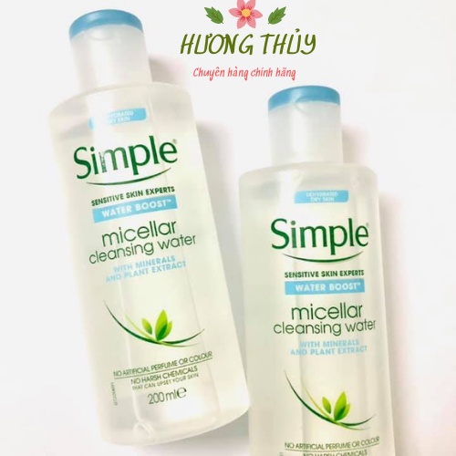 Nước Tẩy Trang Cấp Ẩm Cho Da Thiếu Nước Simple Water Boost Micellar Cleansing Water 200ml