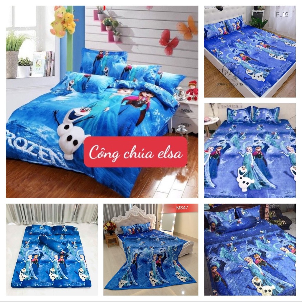 Drap ga trải giường 2mx2m2 poly cotton,được chọn mẫu[CÔNG CHÚA ELSA]