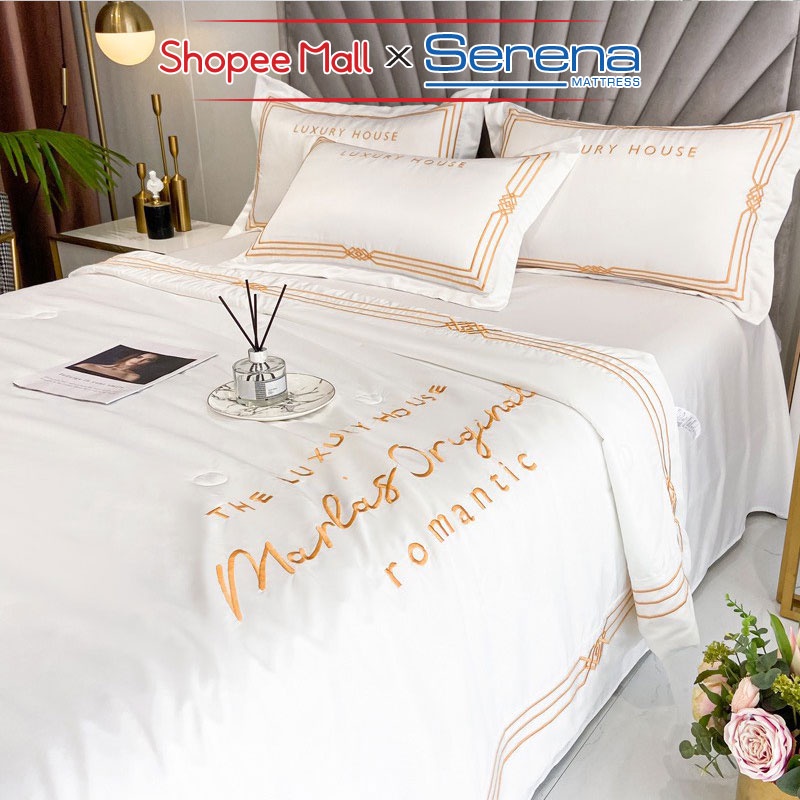 Bộ Chăn Ga Gối Đệm 5 Món SERENA MATTRESS Chính Hãng Chuẩn Khách Sạn 5 Sao Cao Cấp