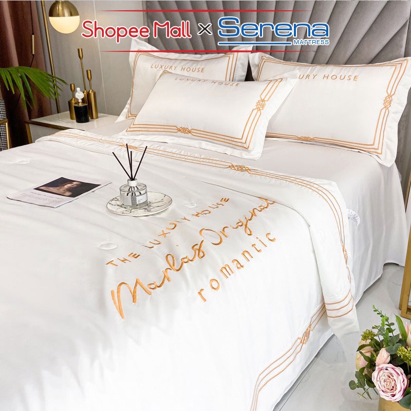 Bộ Chăn Ga Gối Đệm 5 Món SERENA MATTRESS Chính Hãng Chuẩn Khách Sạn 5 Sao Cao Cấp