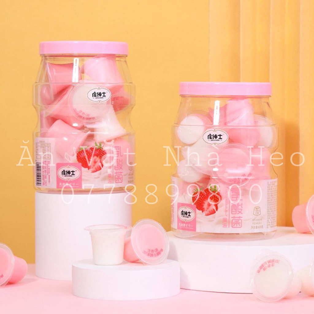 Thạch Pudding Dâu Sữa Chua 600g