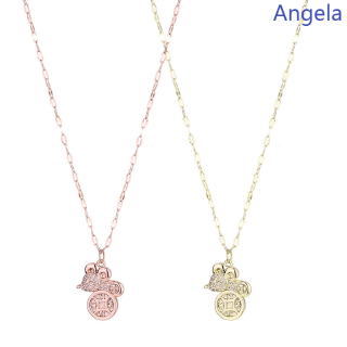 Titanium steel chain necklace fashion female rats red net clavicle 18K rose gold diamond jewelry Korea