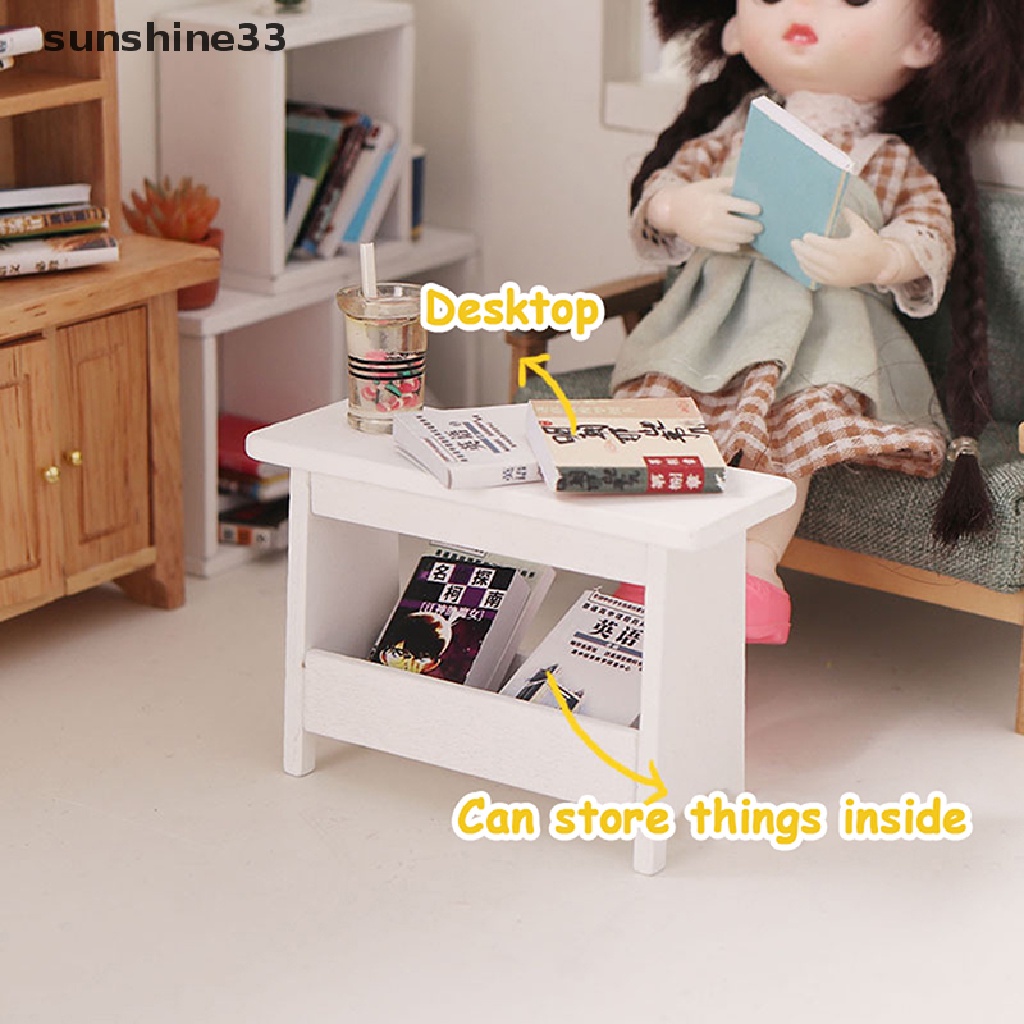 Ghế đẩu có giá sách mini tỉ lệ 1:12 dành cho nhà búp bê