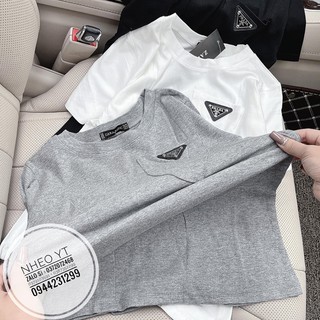ANU145 - ÁO ZIP NỮ CỘC TAY LOGO PRADA
