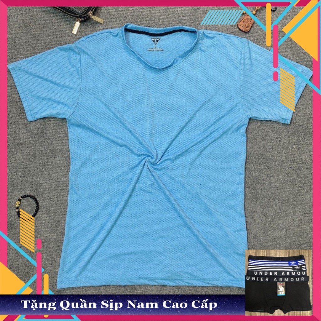 Áo cộc tay cho nam chất liệu thun lạnh mềm mịn 4 chiều thoáng mát 3 Màu Xanh Ngẫu Nhiên-AB08