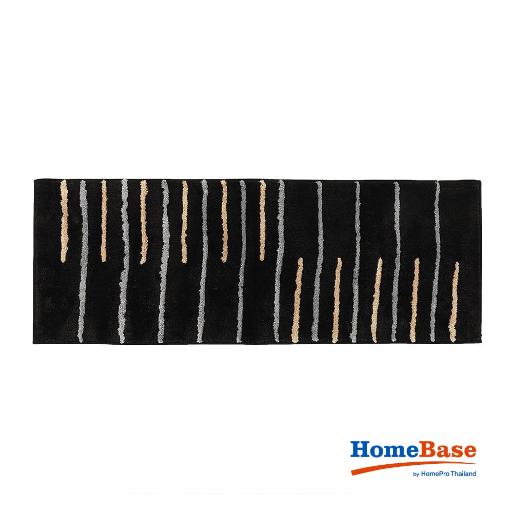 HomeBase HLS Thảm lót sàn lau chân phòng tắm Microfiber trống trượt PIANA Thái Lan W45xH120xD1,8 màu đen