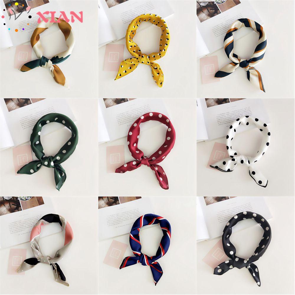 Khăn choàng cổ hình vuông vải lụa satin in họa tiết da báo đa năng cho nữ