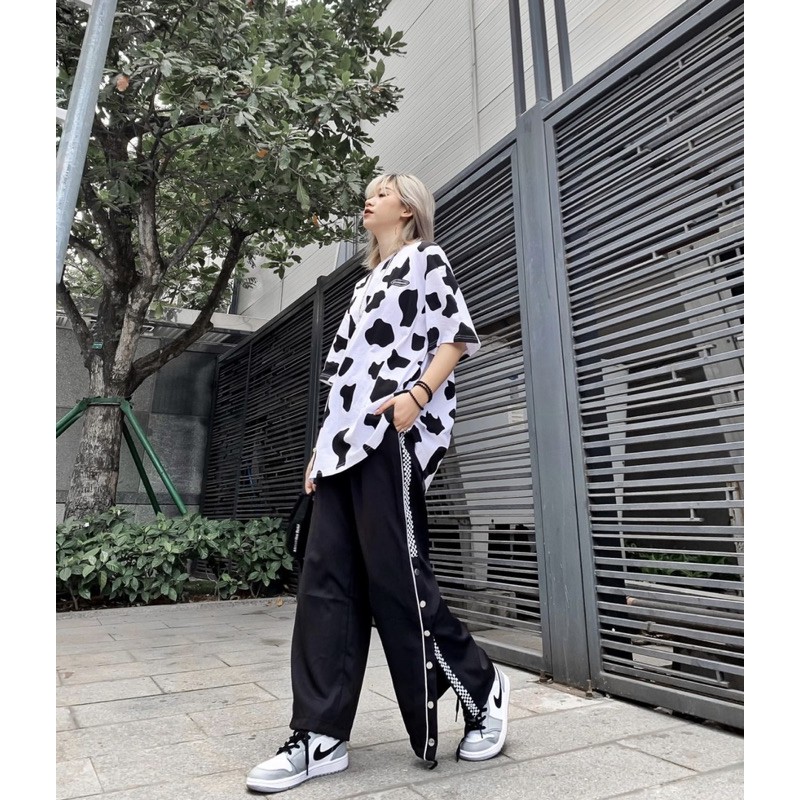 [Rẻ Vô Địch] Áo thun cotton tay lỡ Unisex -- ÁO Loang Bò Sữa LOGO TAY LỠ Dáng Dài --Bống Store | BigBuy360 - bigbuy360.vn