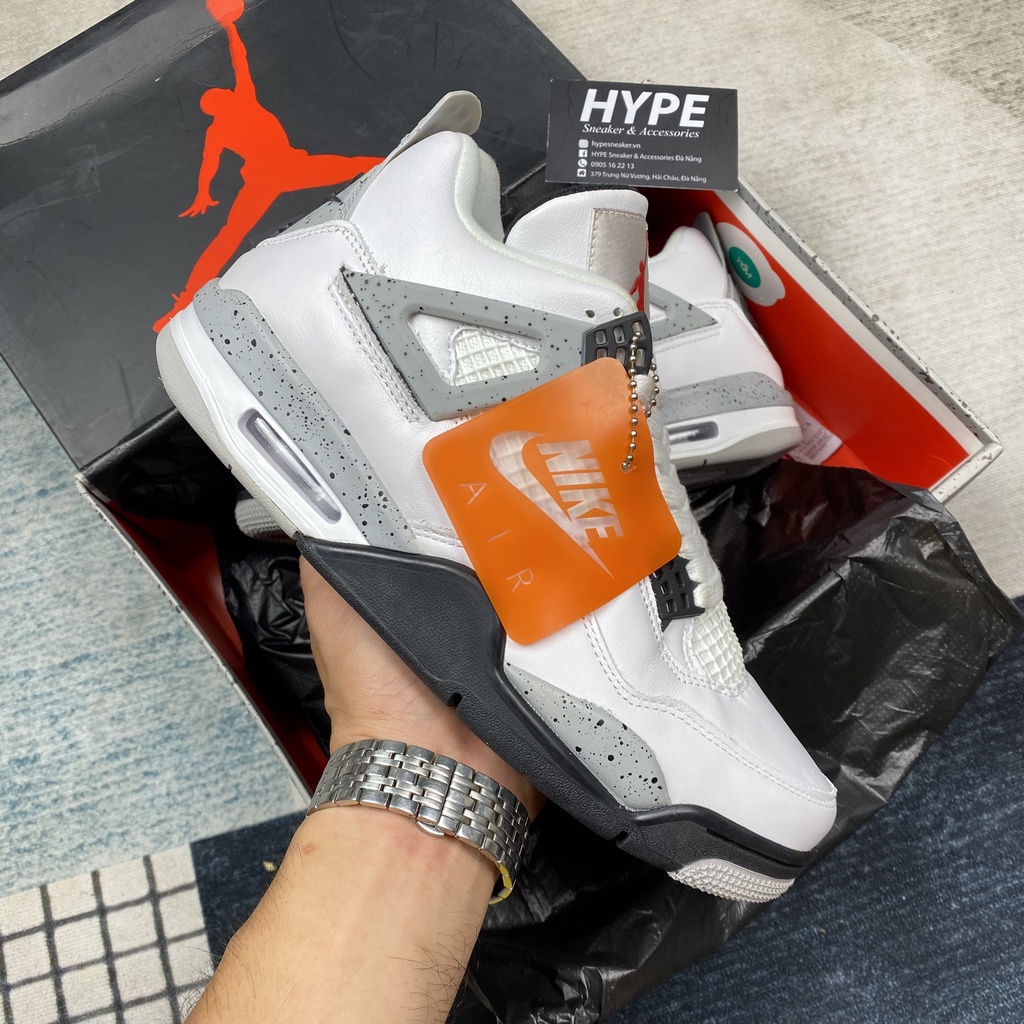 Giày sneaker Jordan 4 White Cement ( Trắng Xám ) - Hype Sneaker | Phiên bản Best Quality