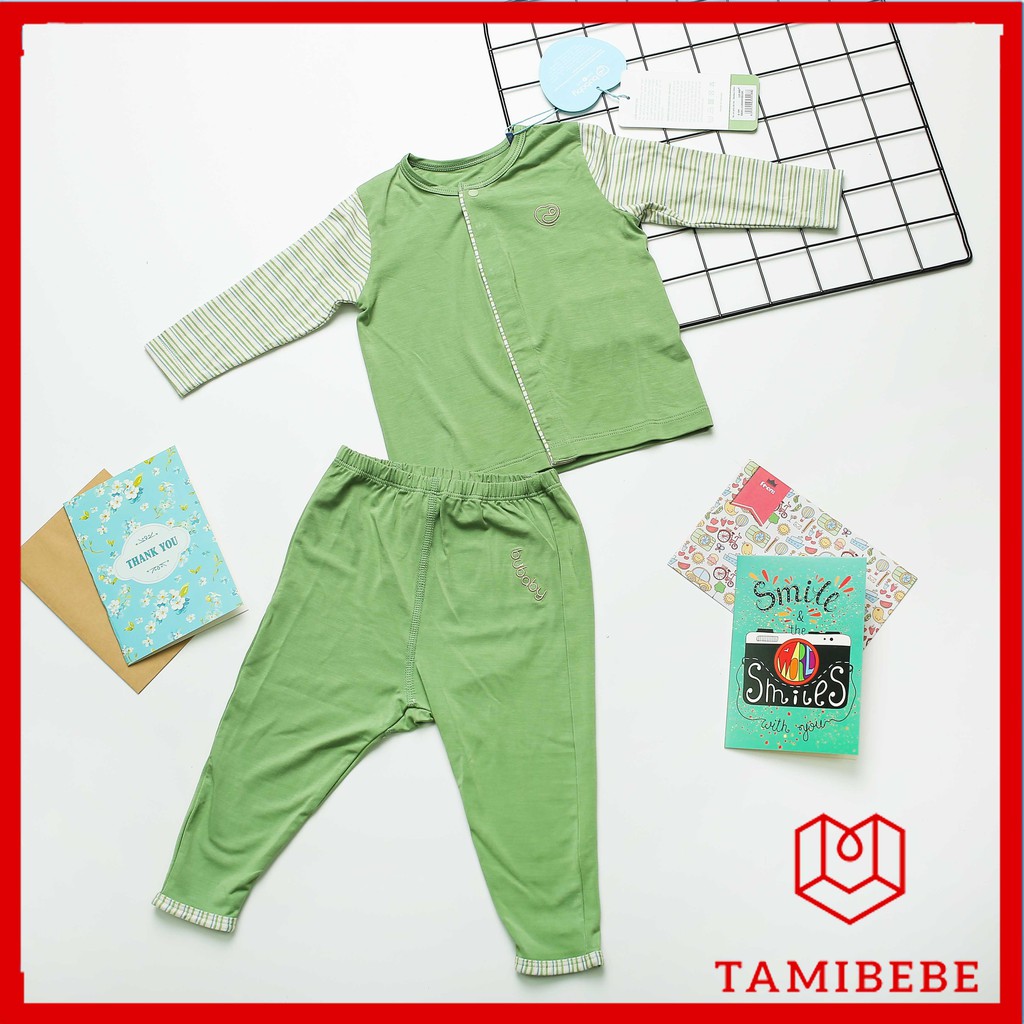 Quần áo sơ sinh Bu Baby wear , bộ cài giữa dài tay - TAMIBEBE