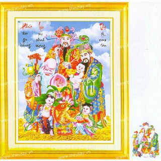 Tranh Đính Đá-PHÚC LỘC THỌ (YN5060) 58x72cm>Chưa Đính