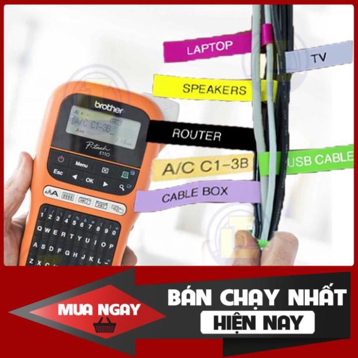 Máy in nhãn cầm tay Brother P-Touch PT-E110 chính hãng + Tặng kèm Adaptor (nguồn cắm điện 220V)