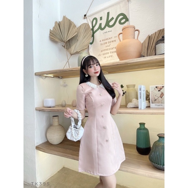 Đầm Nude Nút Xoè Xinh Xắn