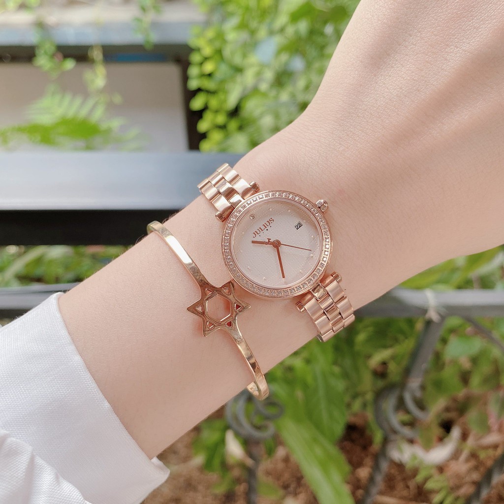 Đồng hồ nữ Julius Star JS-049 dây thép kính Sapphire