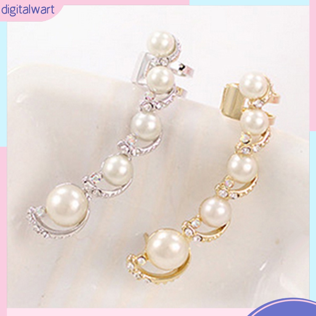 Khuyên tai trái đơn phối đá quý ngọc trai nhân tạo sang trọng dành cho nữ