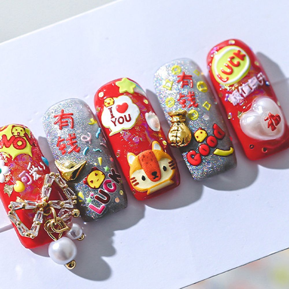 [Hàng mới về] Miếng dán trang trí móng 5d họa tiết hoạt hình dễ thương