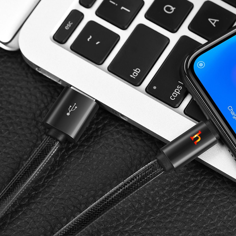 Cáp sạc nhanh Hoco  siêu bền sạc full iPhone/ Android/ iPad dây truyền tải dữ liệu dài 1m, 2m - Chính hãng có đèn