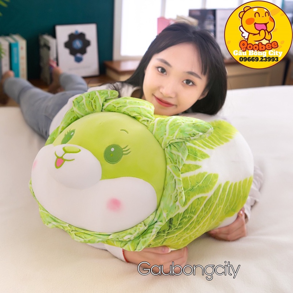 Gấu Bông Thỏ Bắp Cải Ngồi Cao Cấp - Cải Thảo Nhồi Bông Cao Cấp Gấu Bông City