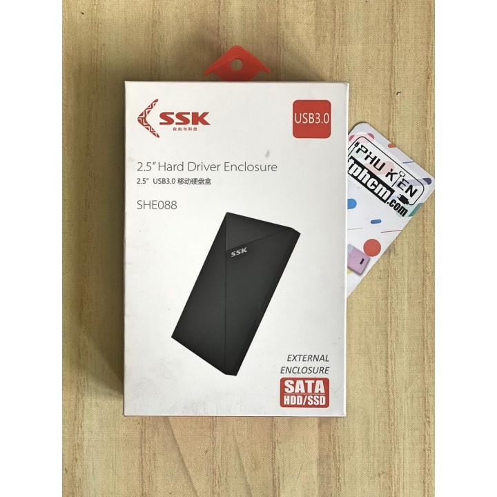 [Mã ELFLASH3 hoàn 10K xu đơn 20K] Hộp Đựng Ổ Cứng HDD BOX SATA 2.5 USB 3.0 SSK (SHE-088)